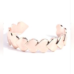 Rose Gold Heart Cuff Bracelet